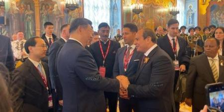 ترحيب كبير بين الرئيس السيسى ونظيره الصينى "جين بينج" فى موسكو