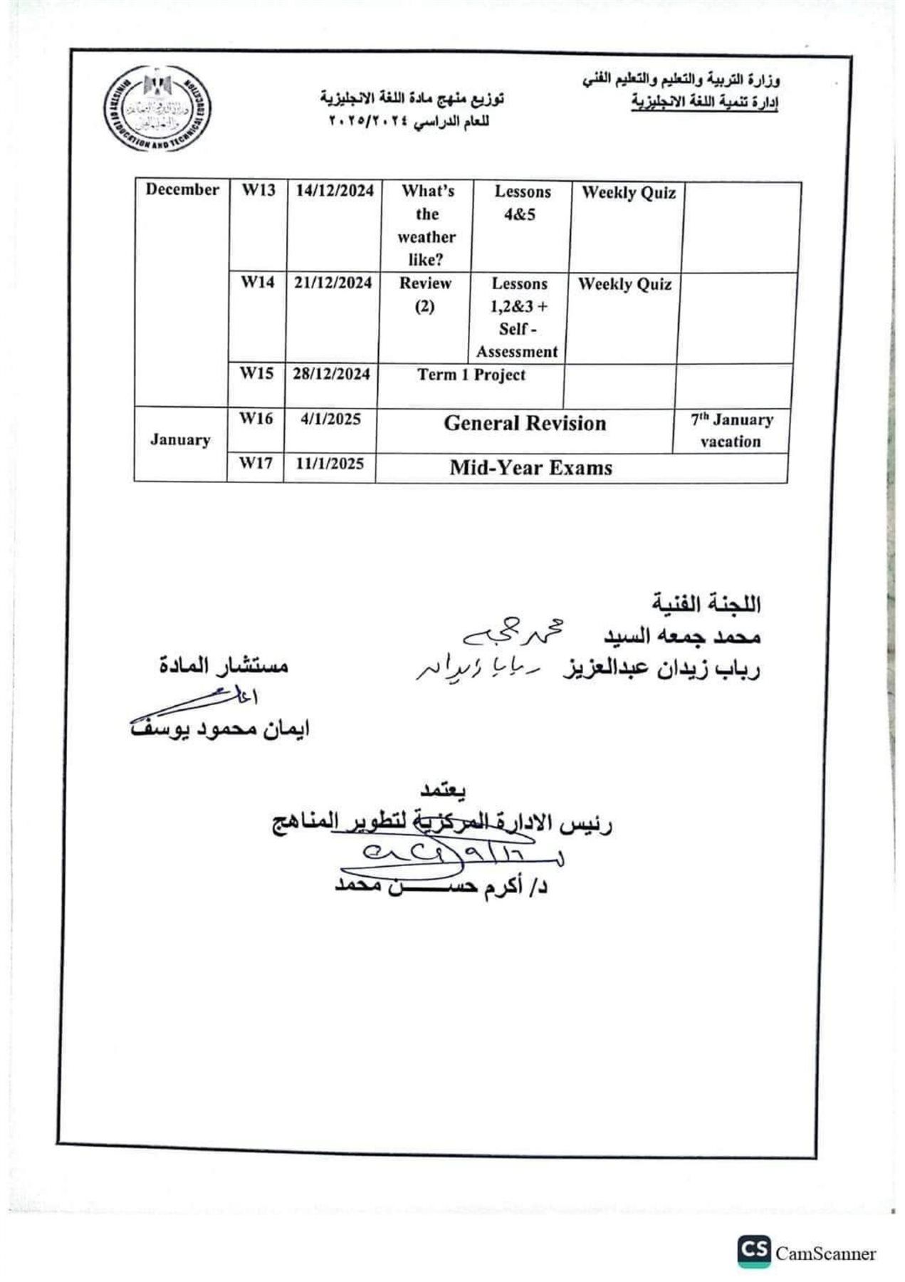 توزيع منهج اللغة الإنجليزية