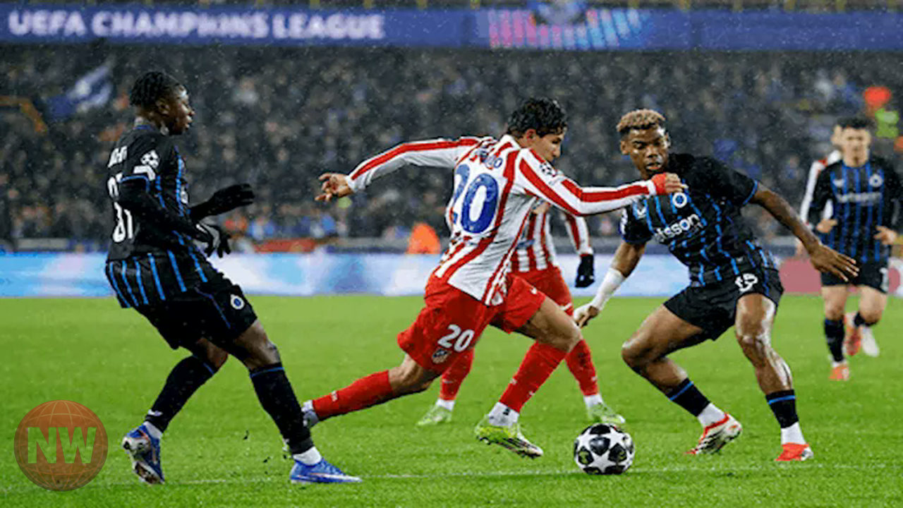أتلتيكو مدريد يتعادل 3-3 مع كلوب بروج في ذهاب ملحق الأبطال
