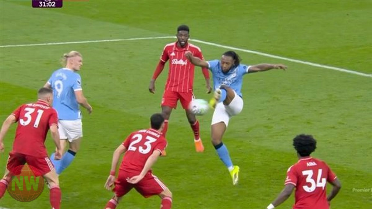 مانشستر سيتي يتقدم على نوتنغهام فورست بهدف نظيف في الشوط الأول