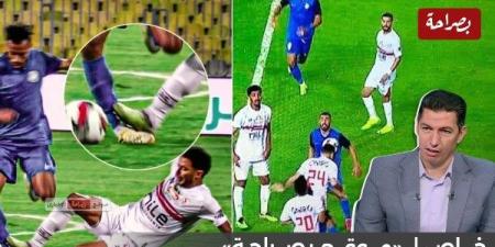 جهاد جريشة : هدف الزمالك الثاني مشكوك فيه وعمر جابر تدخله لم يصل للطرد المباشر