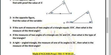 مراجعات
      نهائية..
      أسئلة
      تقييم
      الأسبوع
      العاشر
      الرياضيات
      math
      لـ
      الصف
      الثاني
      الإعدادي