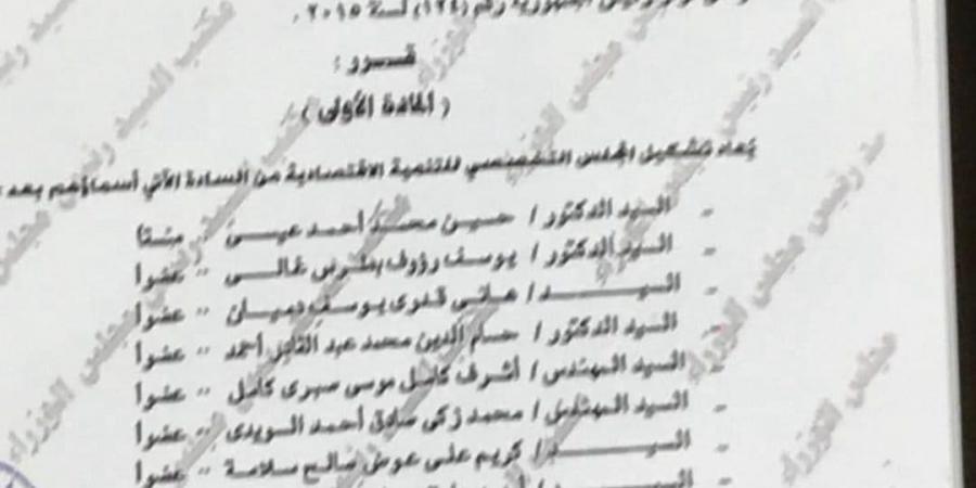 بقيادة بطرس غالي.. إعادة تشكيل المجلس الاقتصادى لرئاسة الجمهورية