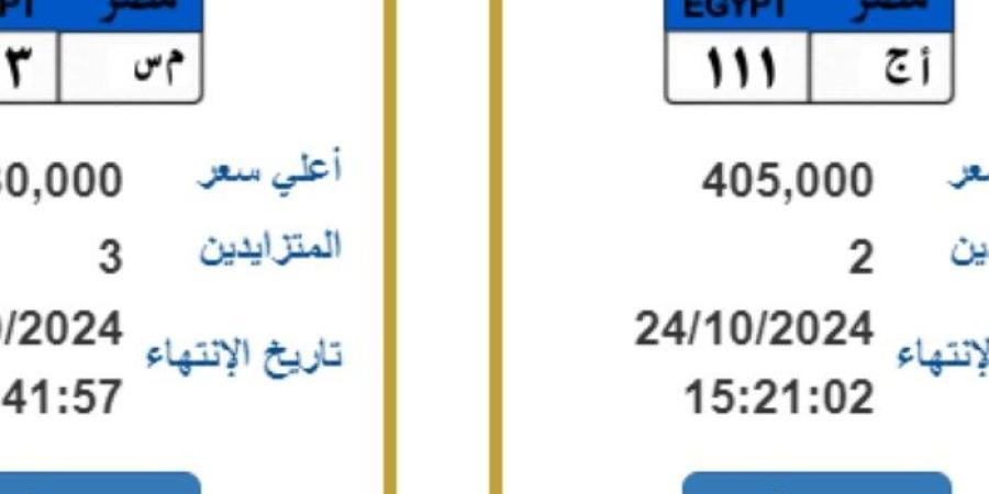 «المرور» تطرح لوحات معدنية تحمل أرقام مميزة للتزايد (تفاصيل)