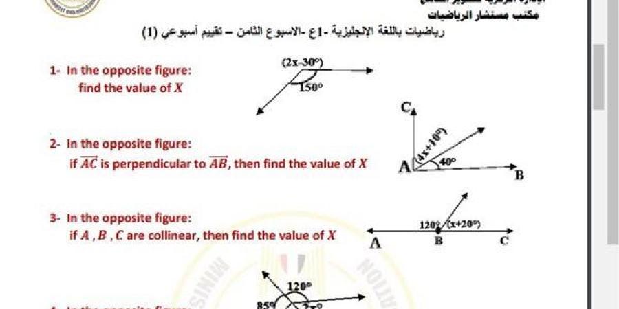 مراجعات
      نهائية..
      أسئلة
      تقييم
      الأسبوع
      الثامن
      الرياضيات
      math
      لـ
      الصف
      الأول
      الإعدادي