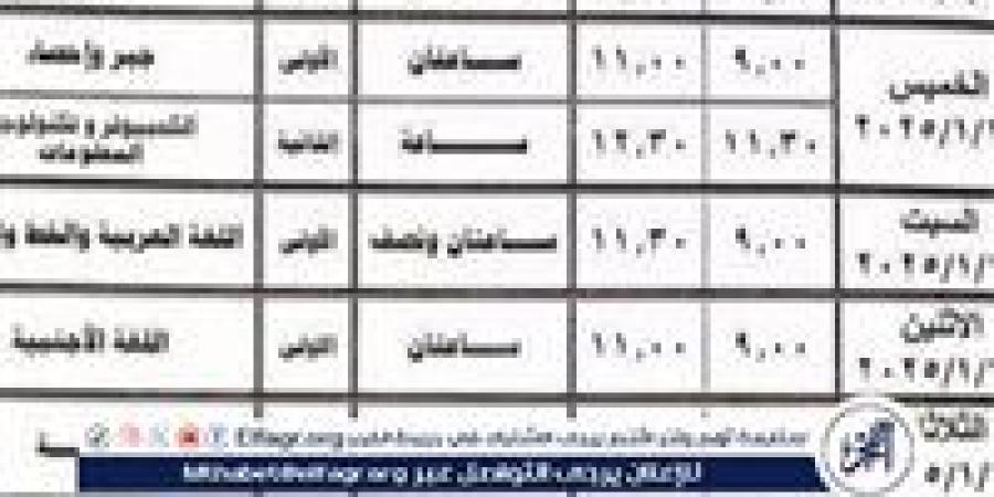 عاجل
      -
      موعد
      امتحانات
      نصف
      العام
      2025
      رسميا
      لجميع
      المراحل
      الدراسية
      (ابتدائي
      وإعدادي
      وثانوي)