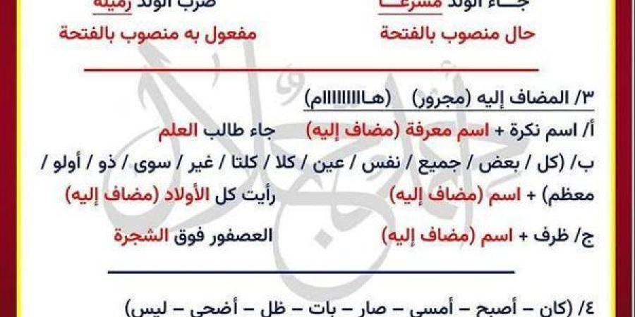 مراجعات
      نهائية..
      مراجعة
      ليلة
      امتحان
      النحو
      في
      14
      ورقة
      لـ
      الشهادة
      الاعدادية