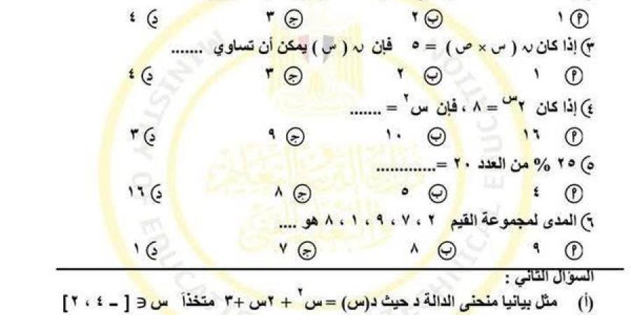 أسئلة
      متوقعة
      في
      امتحان
      الرياضيات
      القادم
      للصف
      الثالث
      الإعدادي