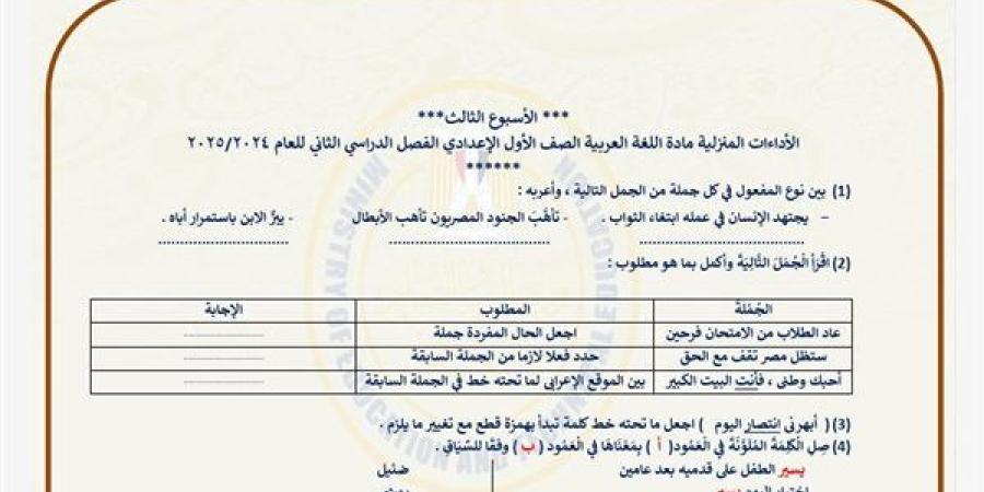 مراجعات
      نهائية..
      تقييمات
      الأسبوع
      الثالث
      لغة
      عربية
      لـ
      الصف
      الأول
      الإعدادي