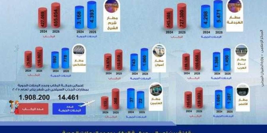 زيادة
      فى
      حركة
      الركاب
      والرحلات
      بالمطارات
      المصرية
      خلال
      يناير..
      إنفوجراف